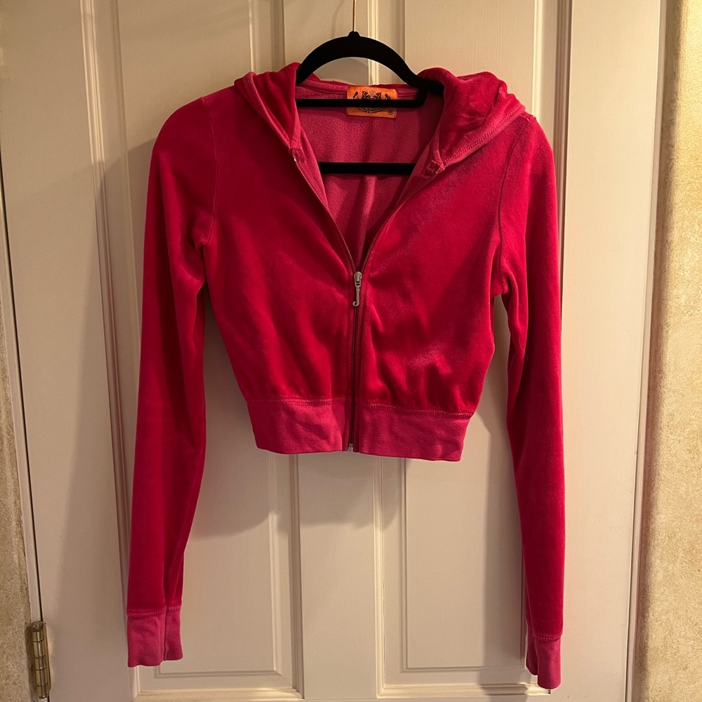 Cropped Velour Hot Pink Juicy Couture Jacket